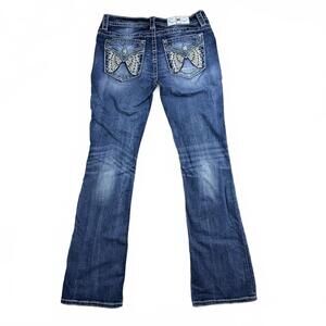 Miss Me Women's Bootcut Jeans Embroidered Pockets Y2K